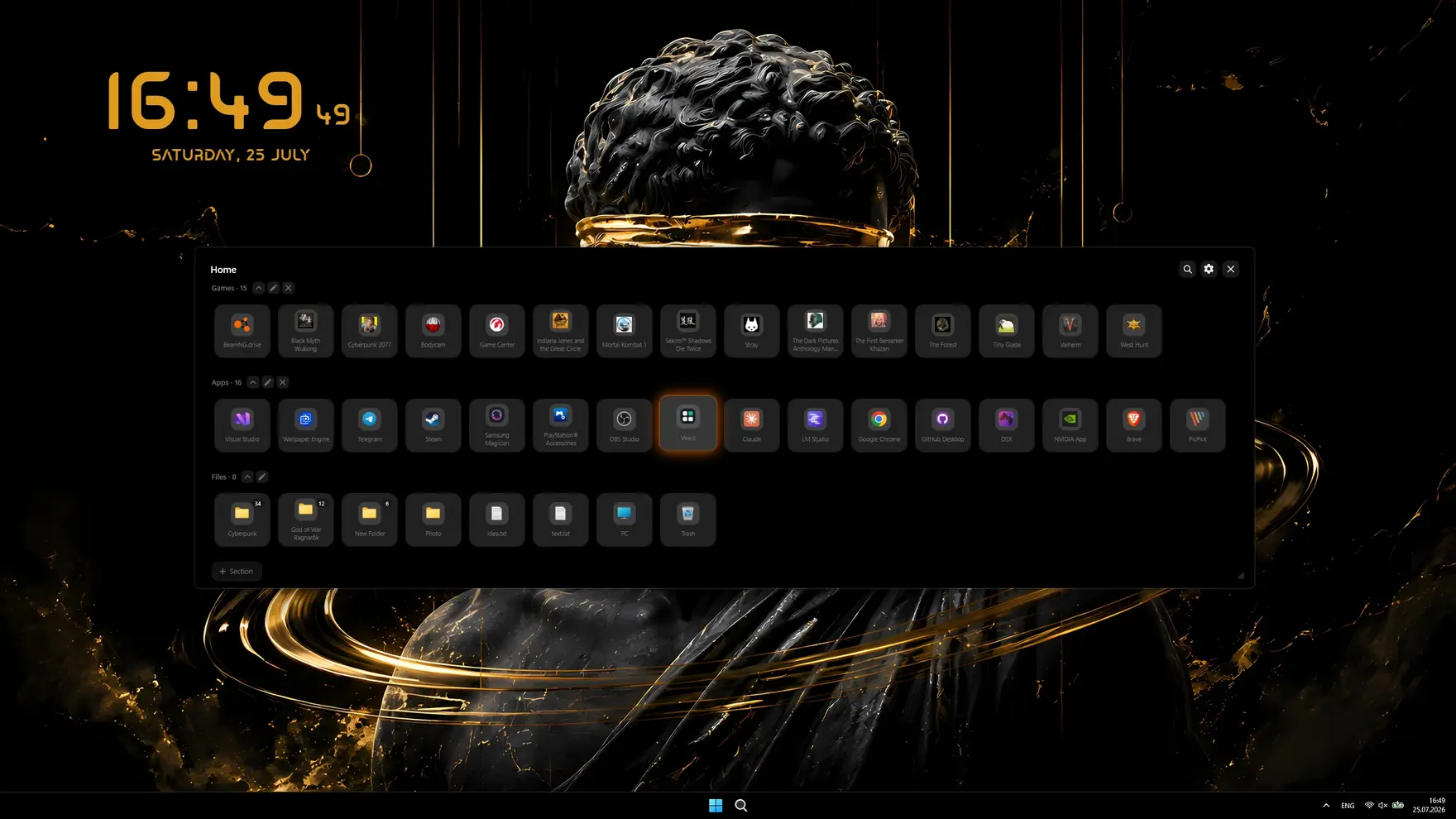 Clean desktop with Vealo